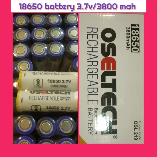 3 7V 3800mAH OSELTECH 18650 Rechargeable Lithium Ion Battery Pack Of 2