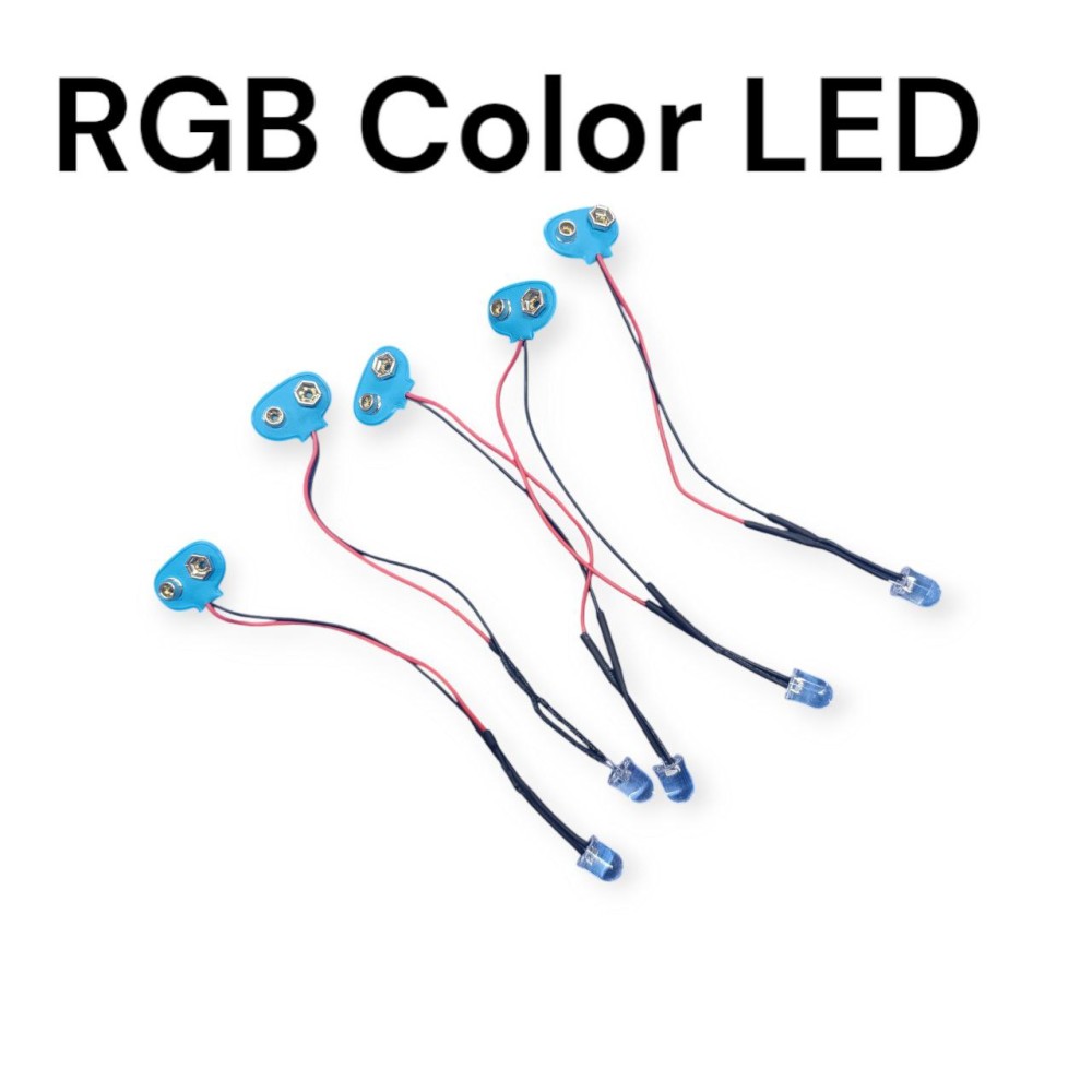 10mm RGB LED Lamp with 9V Battery Clip (5 PCS Pack)