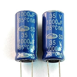 1000UF 35V Electrolytic Capacitor SAMWHA Brands 10x20mm ( 5pcs pack )