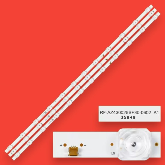 LED Backlight Strip for Motorola 43SAUHDMG 43 Inch TV RF-AZ430025SF30-0602 A1 12 LED 3V (3 PCS Set)