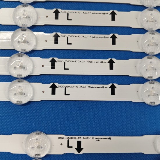Samsung 55 Inch LED TV Backlight Strips – 3V, 7+5 LEDs (12 LED), 6 Pair Set – Compatible with UA55H6400AR (D4GE-550DCA-R3, D4GE-550DCB-R3)