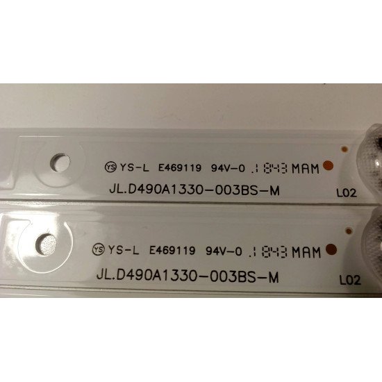 LED Backlight Strips for Lloyd 49 Inch TV L49FYK, L49FN2S 10 LED 3V 2 Cut JL.D490A1330-003BS-M (4 PCS SET) LED Backlight Strips for Lloyd 49 Inch TV L49FYK, L49FN2S 10 LED 3V 2 Cut JL.D490A1330-003BS-M (4 PCS SET)