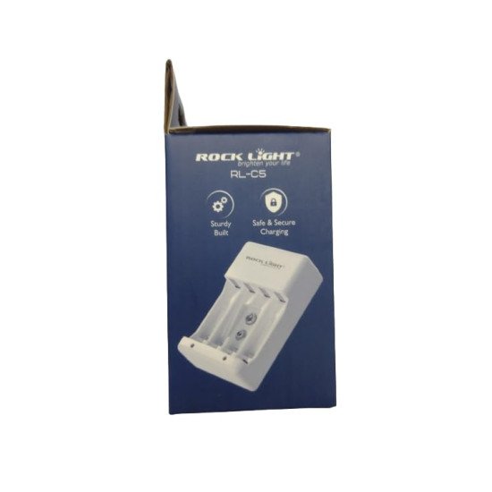 Rock Light Universal Battery Charger for AA, AAA, 9V Ni-MH Ni-CD Rechargeable Batteries with LED Light