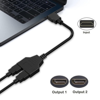 HDMI Cable Splitter in Out Dual HDMI Female Adapter