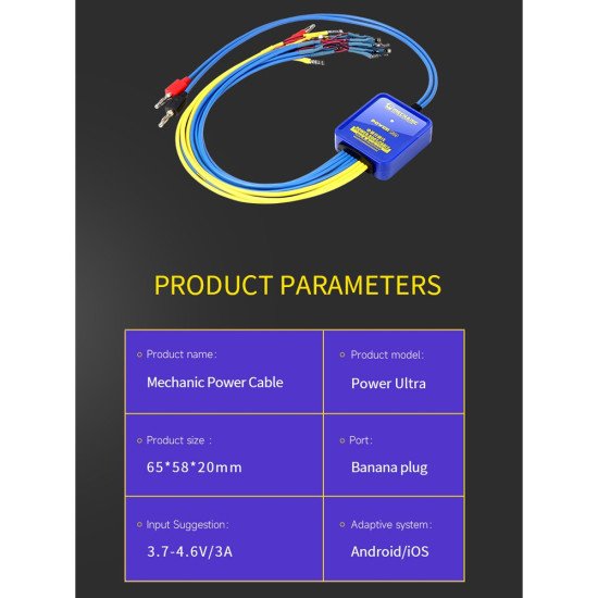 Mechanic Power Ultra Intelligent Anti-Burning Power Boot Cable for iPhone 6 to 15PM & Android (12V Input FPC Connector) Mechanic Power Ultra Intelligent Anti-Burning Power Boot Cable for iPhone 6 to 15PM & Android (12V Input FPC Connector)