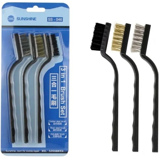 Anti Static ESD Steel Brush Set for PCB Board Sunshine SS-046 (3 in 1)
