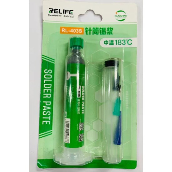 Relife RL-403S Solder Paste Sn63/Pb37 10CC Medium Temperature