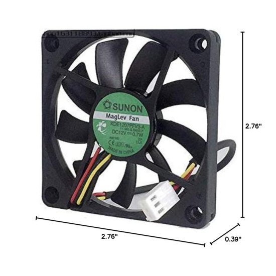 SUNON MAGLEV DC FAN KDE1207PFV3-A 3PIN Quiet Fan 7010 Magnetic Levitation Cooling Fan (70x70x10mm) SUNON MAGLEV DC FAN KDE1207PFV3-A 3PIN Quiet Fan 7010 Magnetic Levitation Cooling Fan (70x70x10mm)