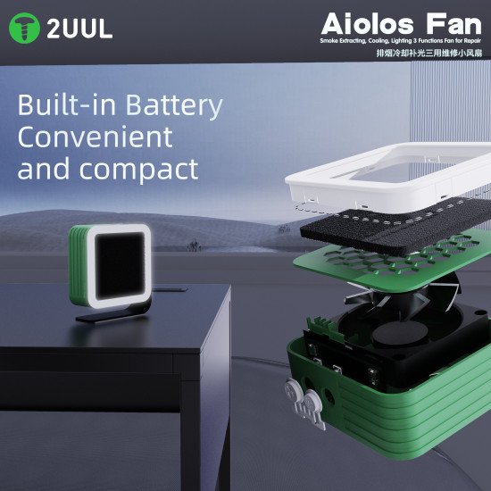 2UUL DA98 Aiolos Cooling Fan + UV Curing + Smoke Extraction All-in-One Fan