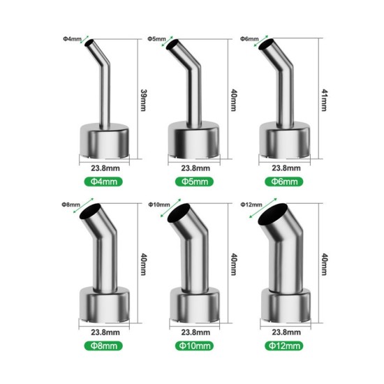 858 series hot air rework station relife oblique 4mm 45 degree nozzle
