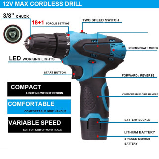 Wireless Electric Screwdriver Cordless Drill Machine DIY Convenience