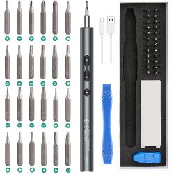 Electric Screwdriver 28 in 1 Precision Screwdriver Set with 24 Bits and USB Cable