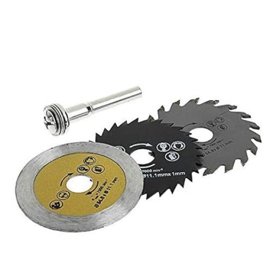 Metal Circular Saw 3 Pcs Set with Spindle Attachment – Compatible with Rotary Tools & Drill Machines