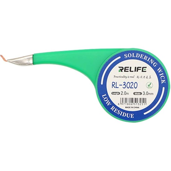 Relife RL-3020 3.0mm Desoldering Wick 2m Copper Solder Remover
